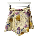 NWT Zimmermann Cream Dahlia Luna High Rise Tuck Belted Short Womens US 4