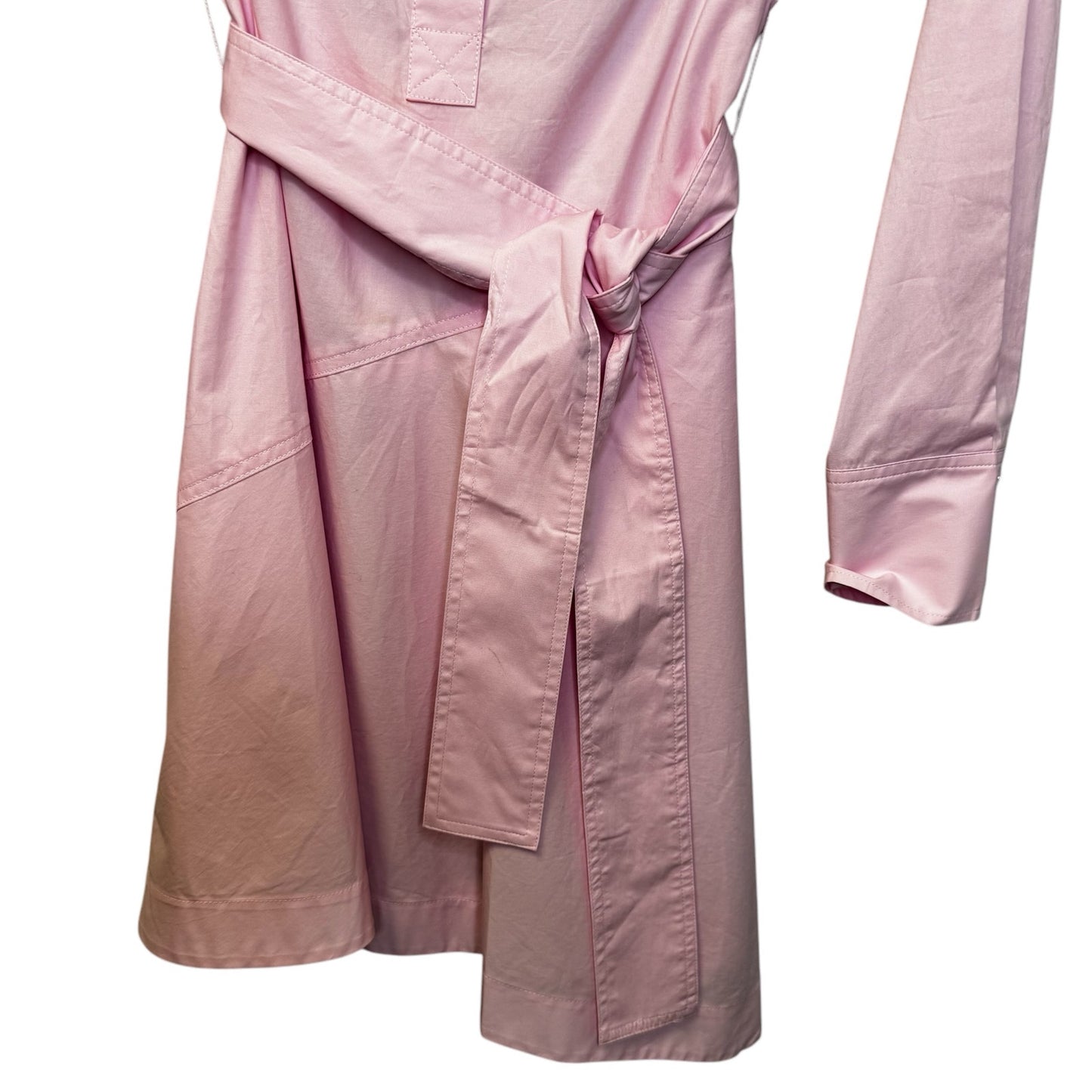 NWT Derek Lam 10 Crosby Pink Flora  Long Sleeve Asymmetric Shirt Dress Womens 2