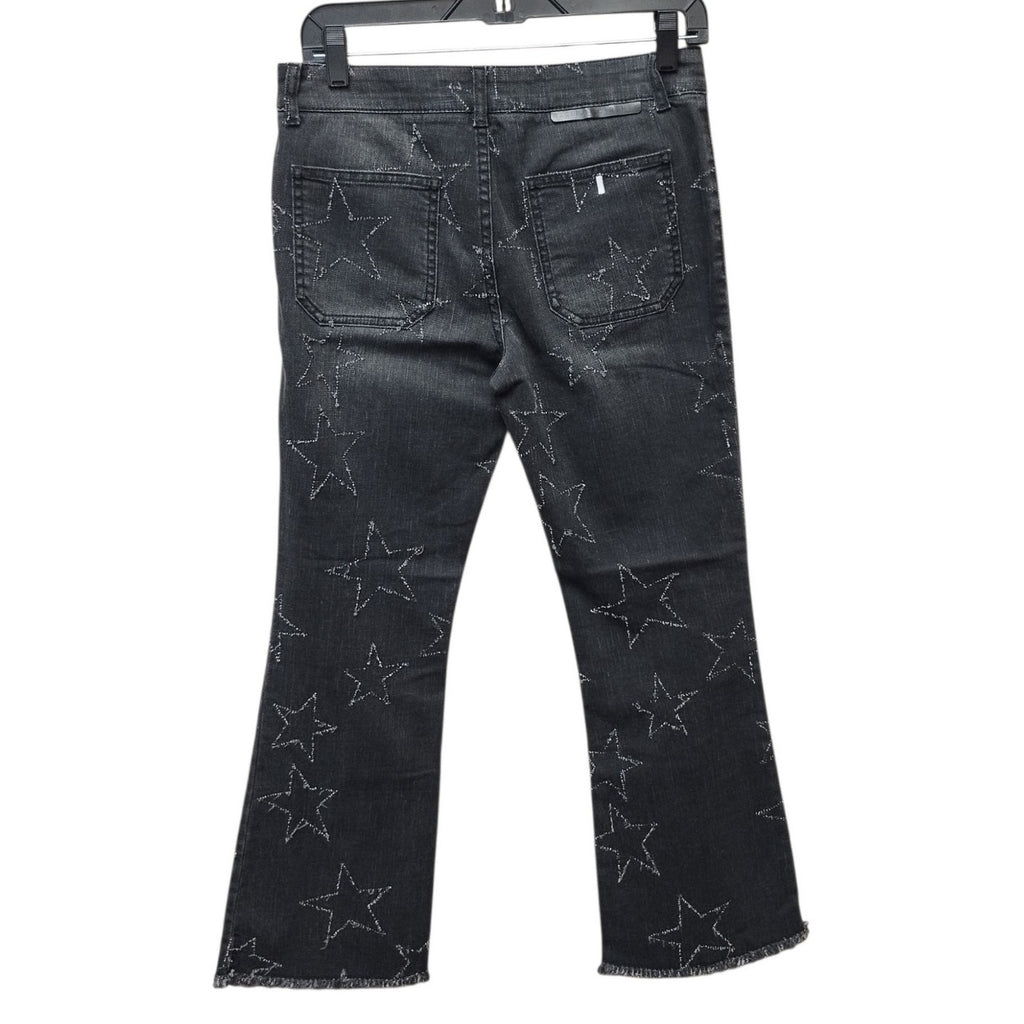 Stella McCartney Womens Frayed Star Crop Flared Jeans 27 US 2 Streetwear Grunge
