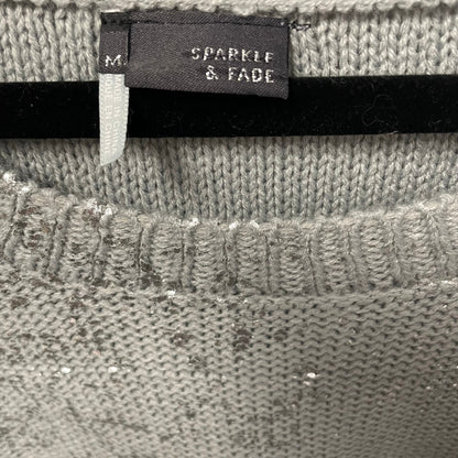 Urban Outfitters Sparkle & Fade Gray Silver Metallic Knit Sweater Womens Medium