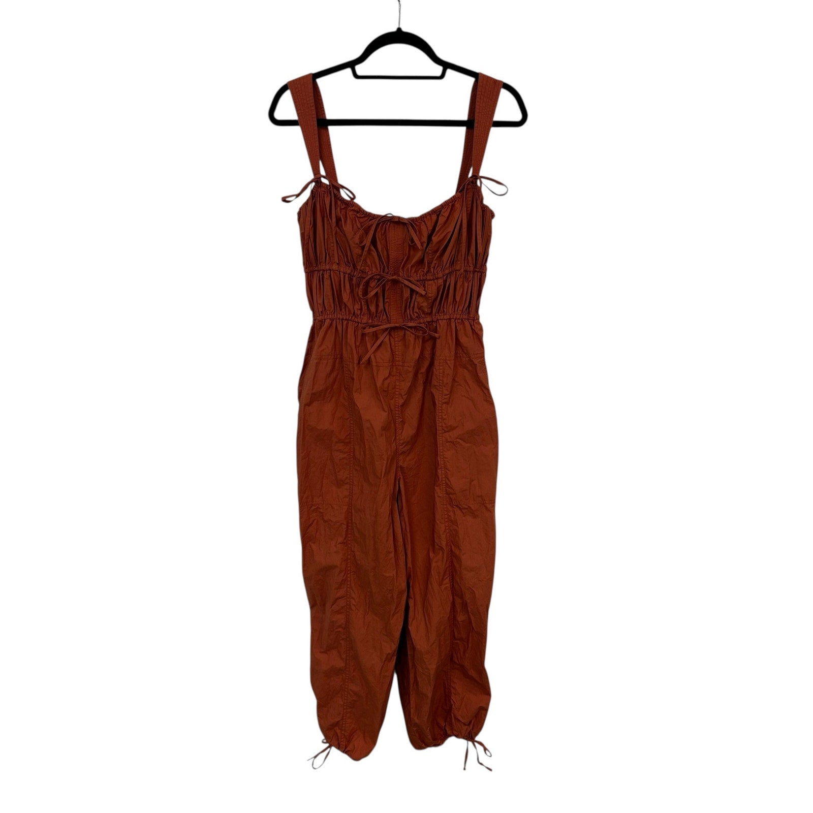 Ulla Johnson Orange Cotton Adjustable Drawstring Tatum Jumpsuit Womens 6