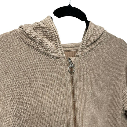Lululemon Athletica Along the Way Full Zip Hoodie Heathered Soft Sand Womens XS