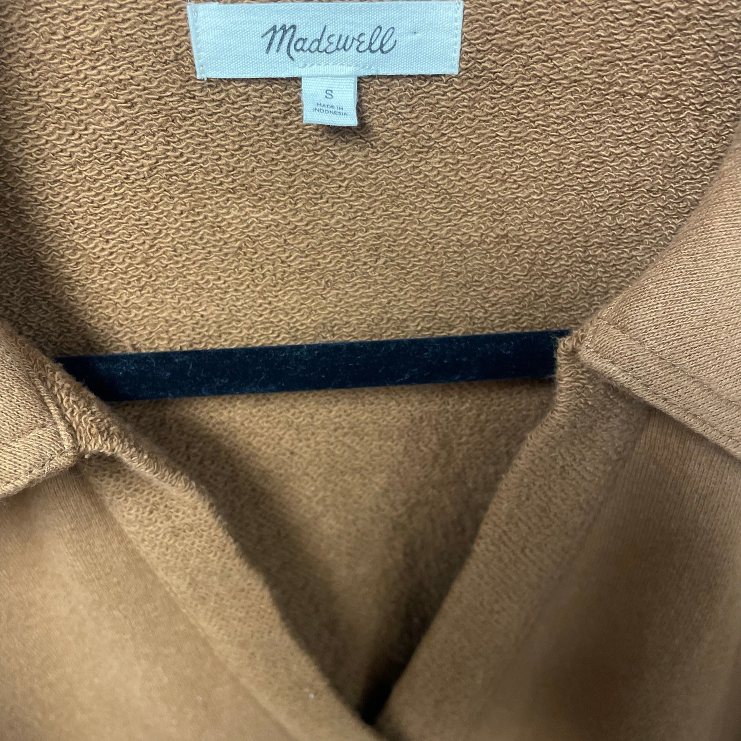 Madewell Cotton Hemp Oversized Polo Sweatshirt in Dried Acorn Brown Womens Small