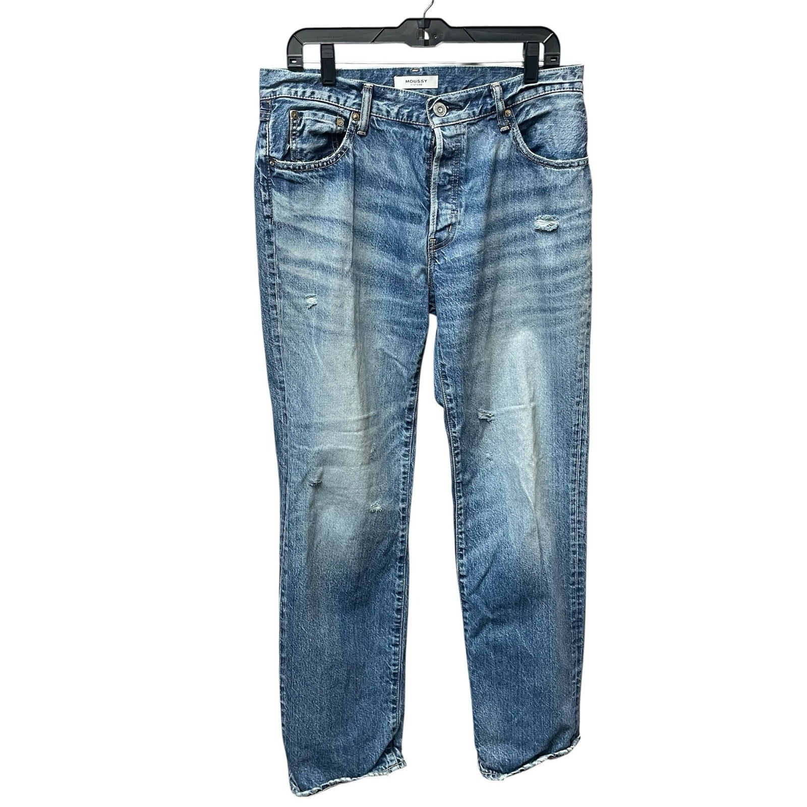 Moussy Vintage Jeans Aquebogue Straight Distressed Button Fly Cotton Womens 29