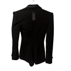 NWT Monot Tuxedo Playsuit Romper Lamé Trim Black Crepe Womens IT 36 / US 0