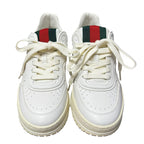 Gucci White Re-Web Low Top Leather Lace Up Sneakers Mens 39 / US 5.5