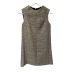 Saint Laurent Sequin Embellished Metallic Tweed Mini Shift Dress Womens 36 US 4