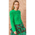 Ulla Johnson Aisha Cardigan Emerald Green Angora Blend Button Front Womens Small