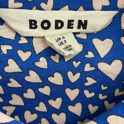 Boden Smocked Jersey Shirt Gallery Blue Heart Cluster Button Up Womens Size 2