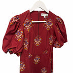 Hunter Bell Harrison Midi Dress in Mulberry Fleur Pure Cotton Womens Medium