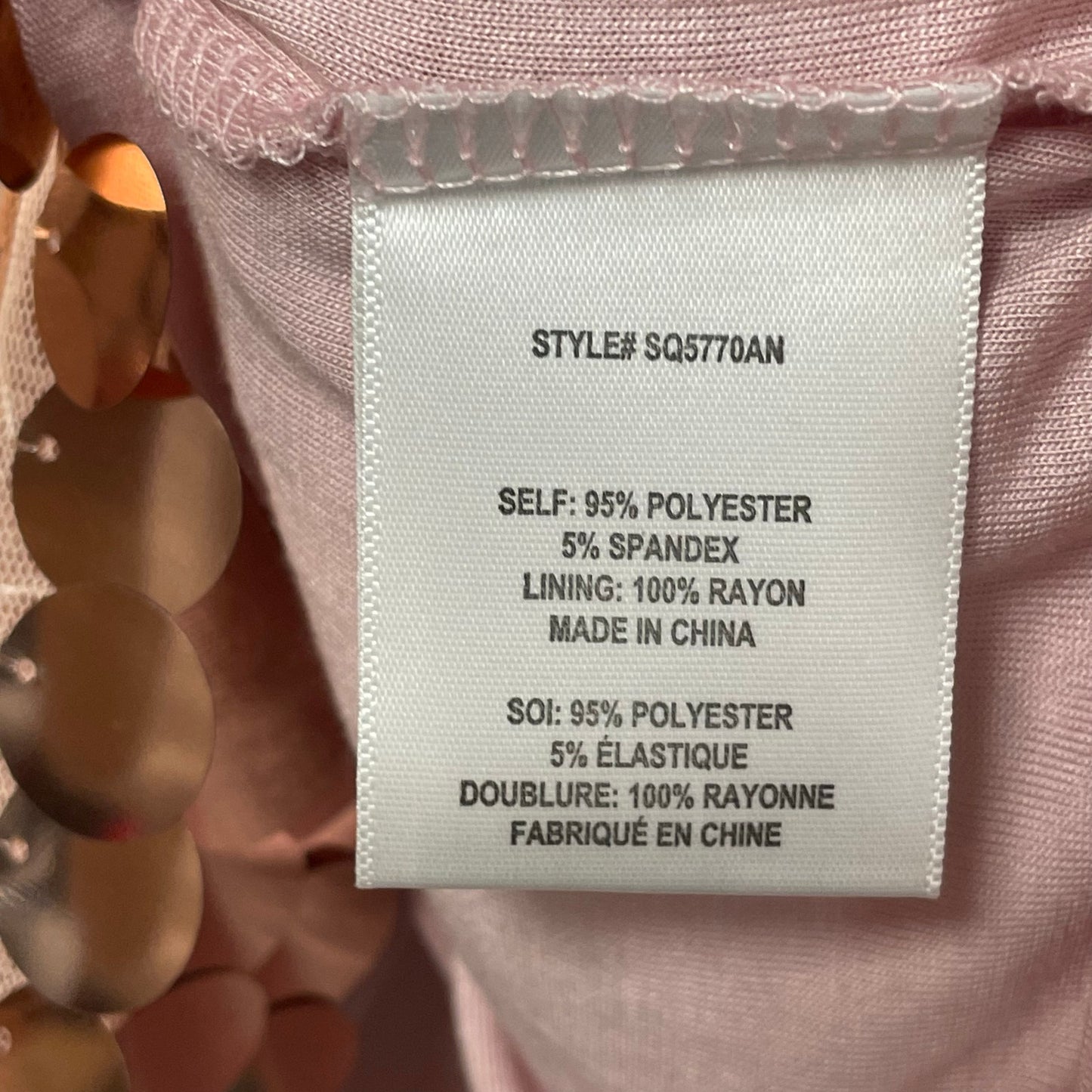 NWT Anthropologie Eva Franco Rose Gold Pink Sequin Short Sleeve Top Womens XS