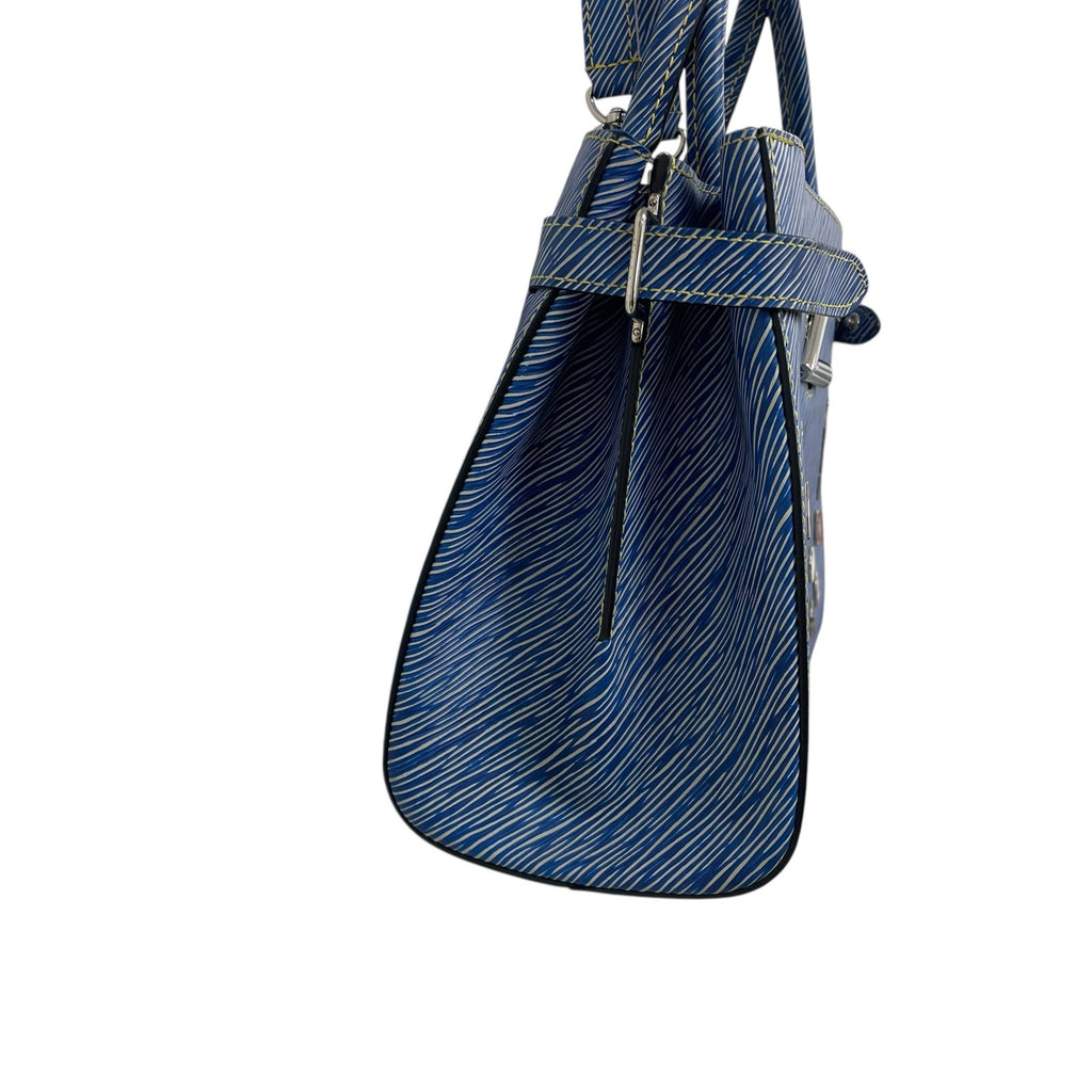 Louis Vuitton 2017 Twist Tote Limited Edition Pin Embellished Blue Epi Leather
