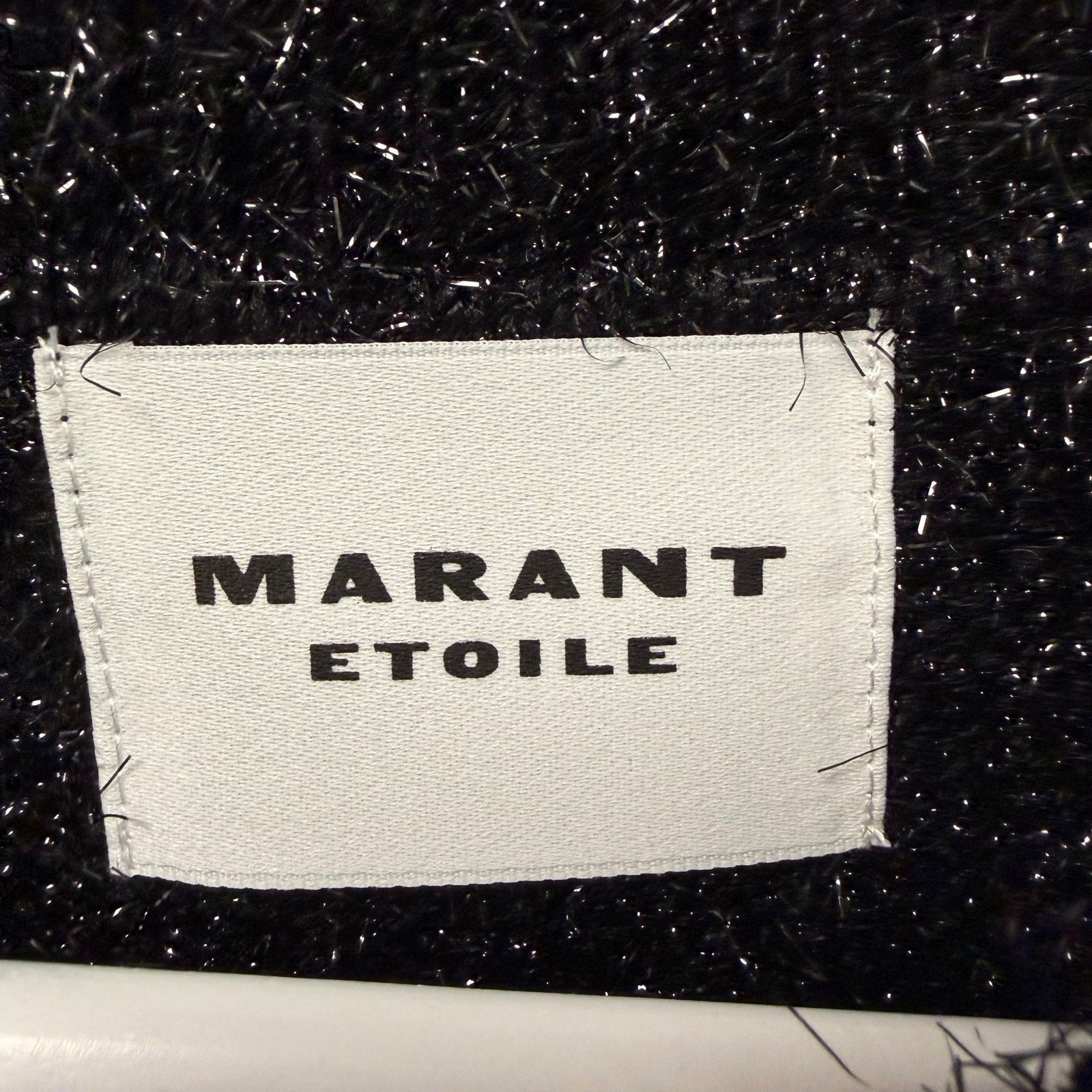 NWT Marant Etoile Black Metallic Tinsel Sayers Glitter Sweater Womens 34 / US 0