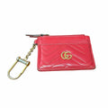 Gucci GG Marmont Coin Card Holder Keychain Wallet Red Leather AS IS