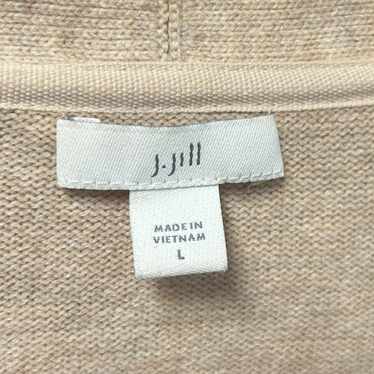 J. Jill Beige Cream Brown Color Block Button Up Cardigan Sweater Womens Large