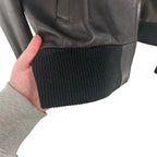 Connolly Black 100% Leather Zip Up Bomber Jacket Mens 48 / US Small