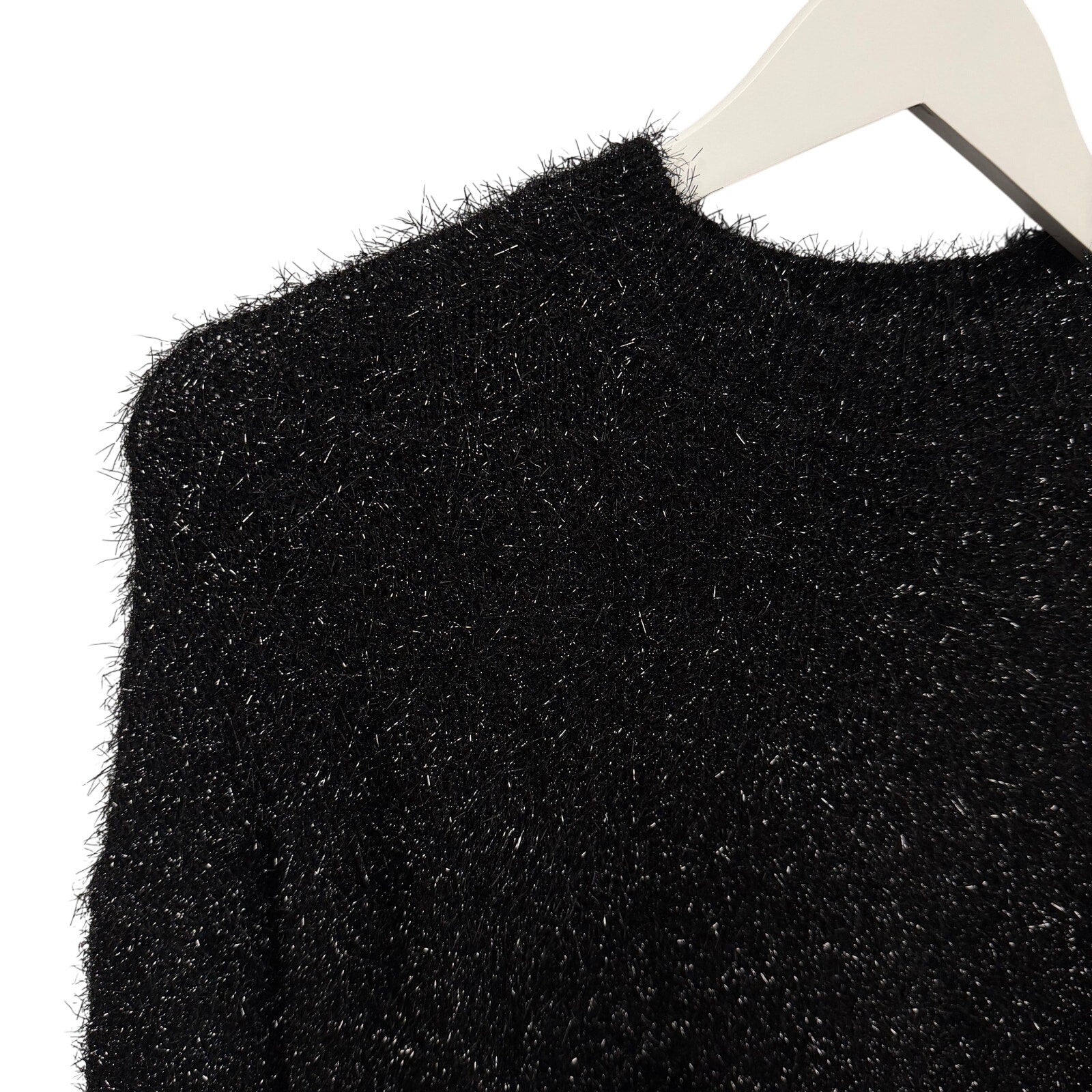 NWT Marant Etoile Black Metallic Tinsel Sayers Glitter Sweater Womens 34 / US 2