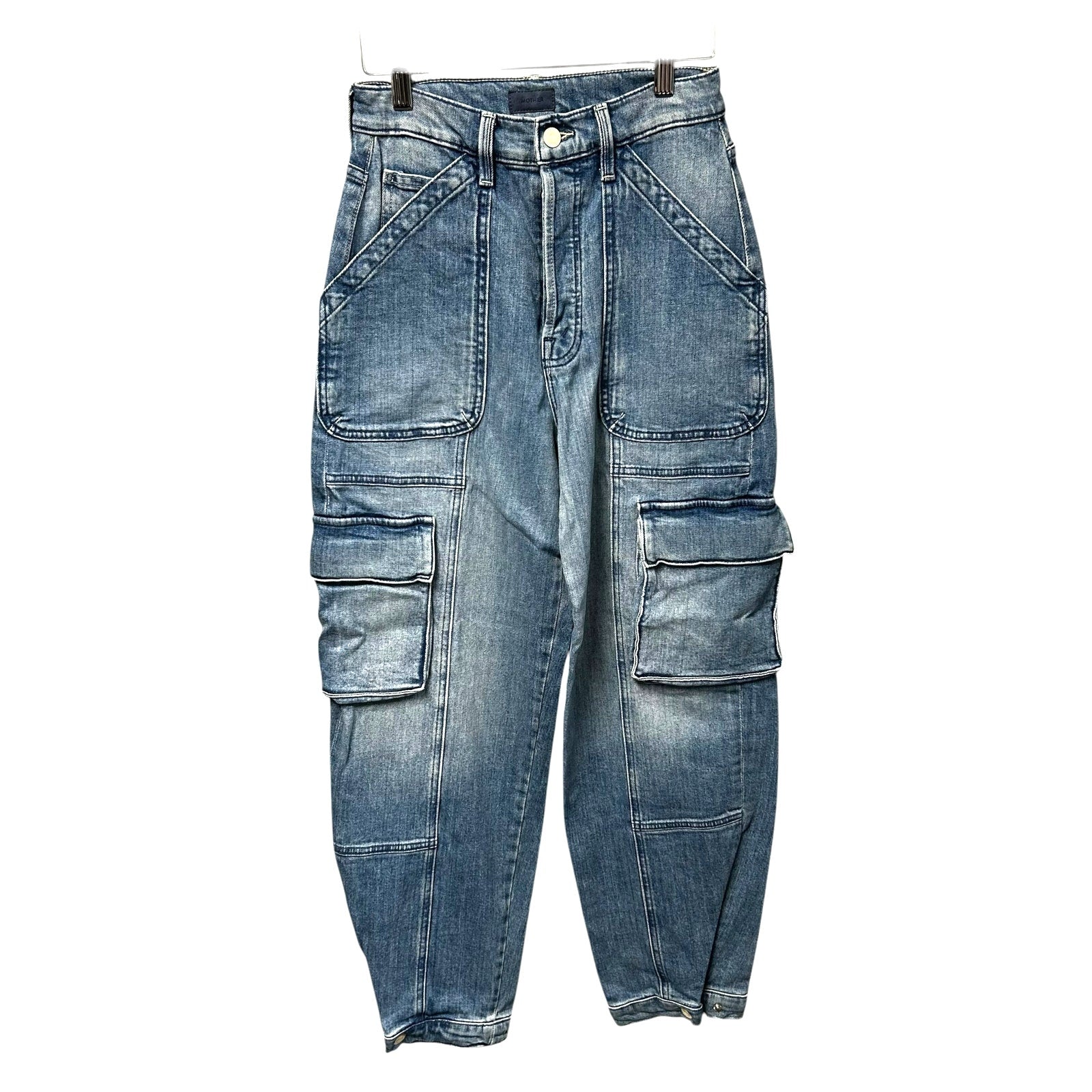 MOTHER Herbal Remedy The Curbside Cargo Flood Button Fly Jeans Womens 25 / 2