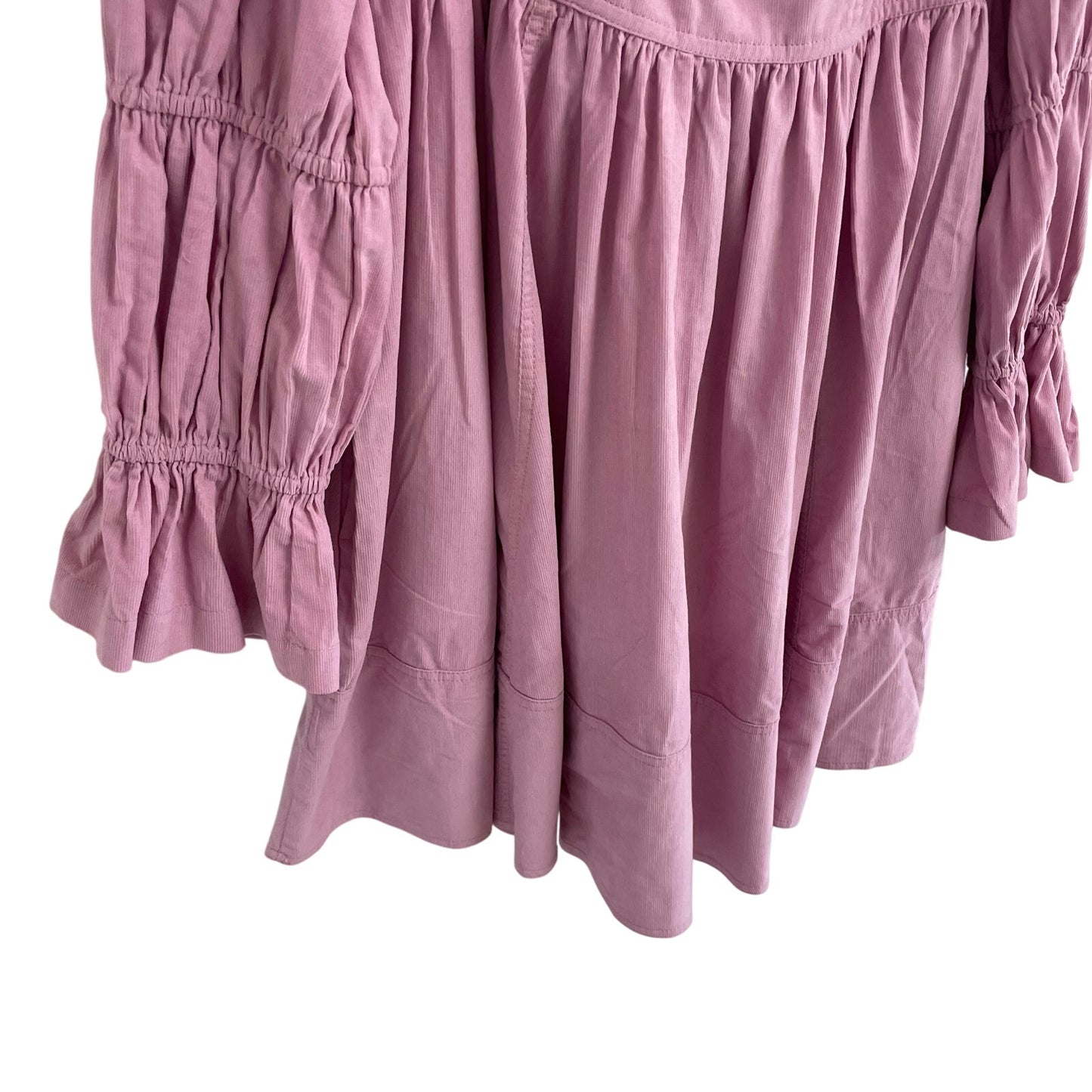 Pilcro Square Neck Corduroy Babydoll Mini Dress Light Pink Womens Size Large