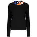 NWT Emilio Pucci Marmo Silk Collar Wool Jumper Sweater Black Tie Back Size Small