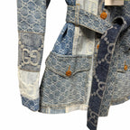 NWT Gucci Eco Washed Patchwork GG Denim Jacket Blue Womens IT 38 / US 2