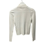 NWT Alice + Olivia Soft White Lanie Pointelle Mock Neck Top Womens Small