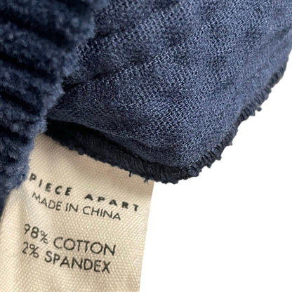 Apiece Apart Aragon Button Front Navy Blue Corduroy Mini Shirt Dress Womens 2