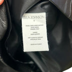 NWT Ulla Johnson Black Enid Paneled Leather High Waist Midi Skirt Womens 0