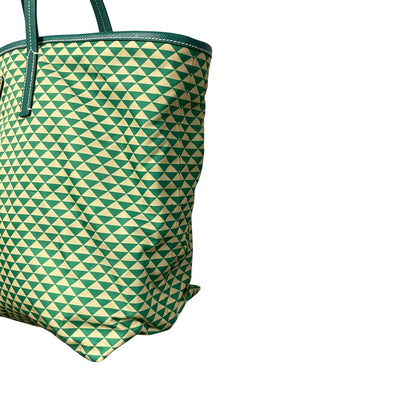 Prada Tessuto Triangulum Nylon Tote Bag Green Off White Triangle Print