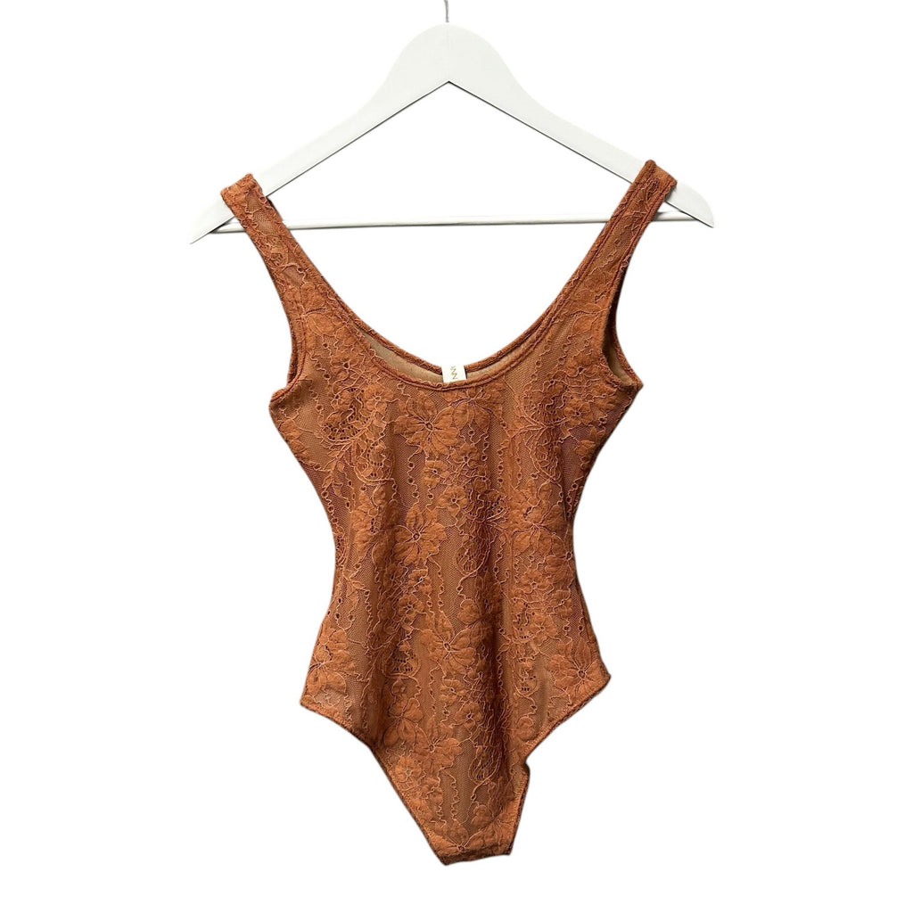 NWT Zimmermann Blush Pink Lace Scoop Neck Bodysuit Womens US 4