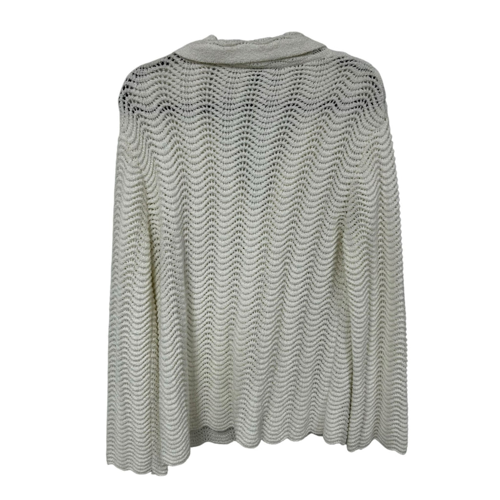 Casablanca Tennis Club White Wavy Gradient Long Sleeve Crochet Shirt Mens XS