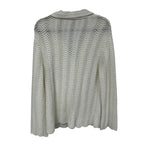 Casablanca Tennis Club White Wavy Gradient Long Sleeve Crochet Shirt Mens XS
