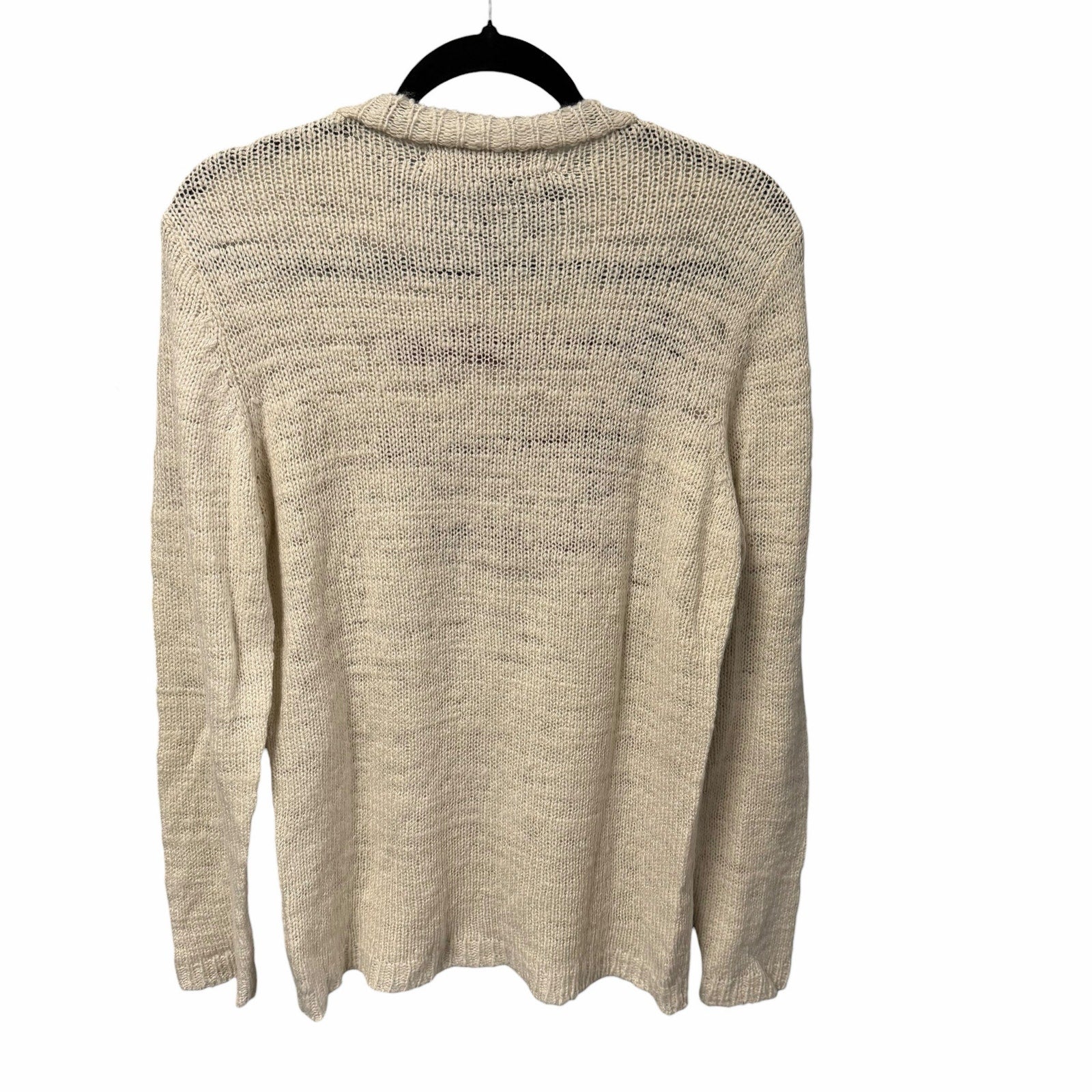 NWT The Elder Statesman Pure Cashmere Crewneck Sweater Cream Red Blue Small