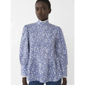 NWT See By Chloe Blue White Floral Print High Neck Blouse Womens 36 US 4 Modest