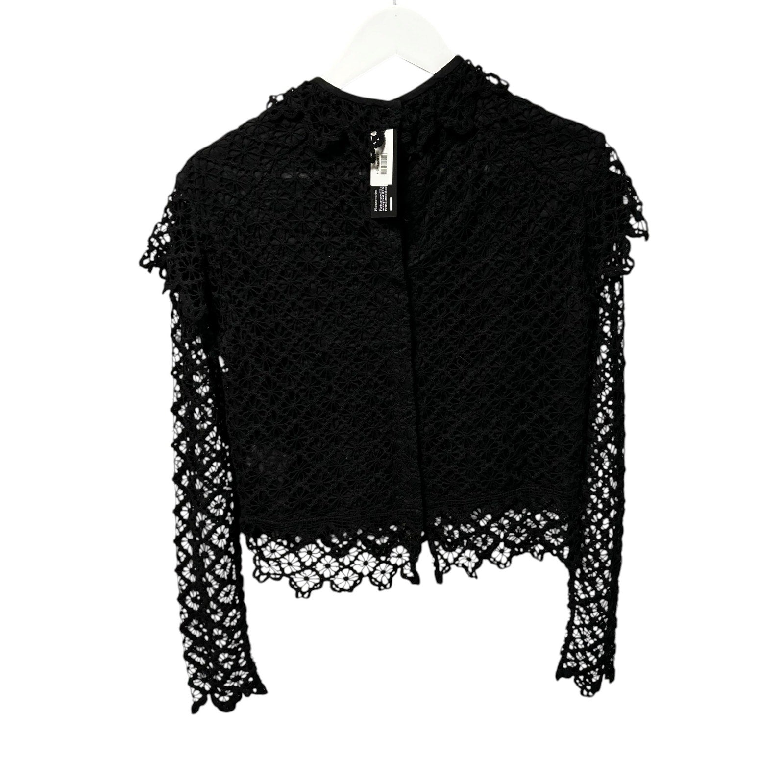 NWT Isabel Marant Black Ludivine Layered Guipure Lace Top Womens 36 / US 4