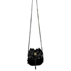Chanel Gabrielle Black & White Tweed Leather Drawstring Bucket Bag