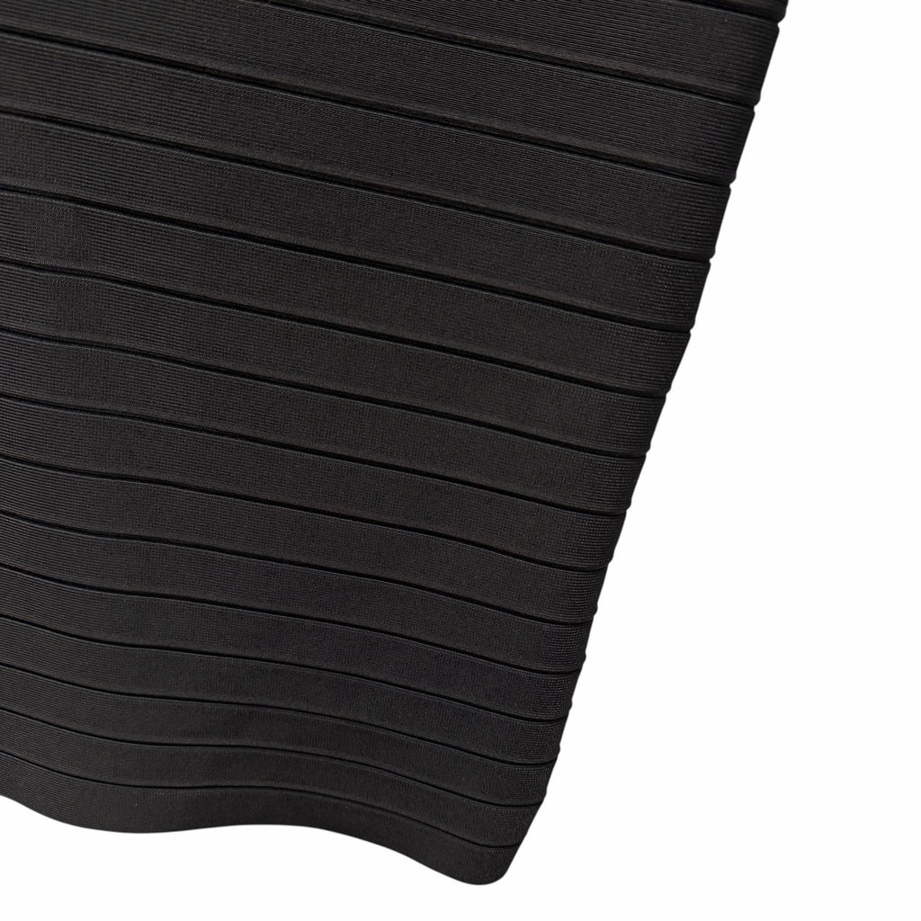 NWT Herve Leger The Ella Gown Black Signature Bandage Fabric Womens Small