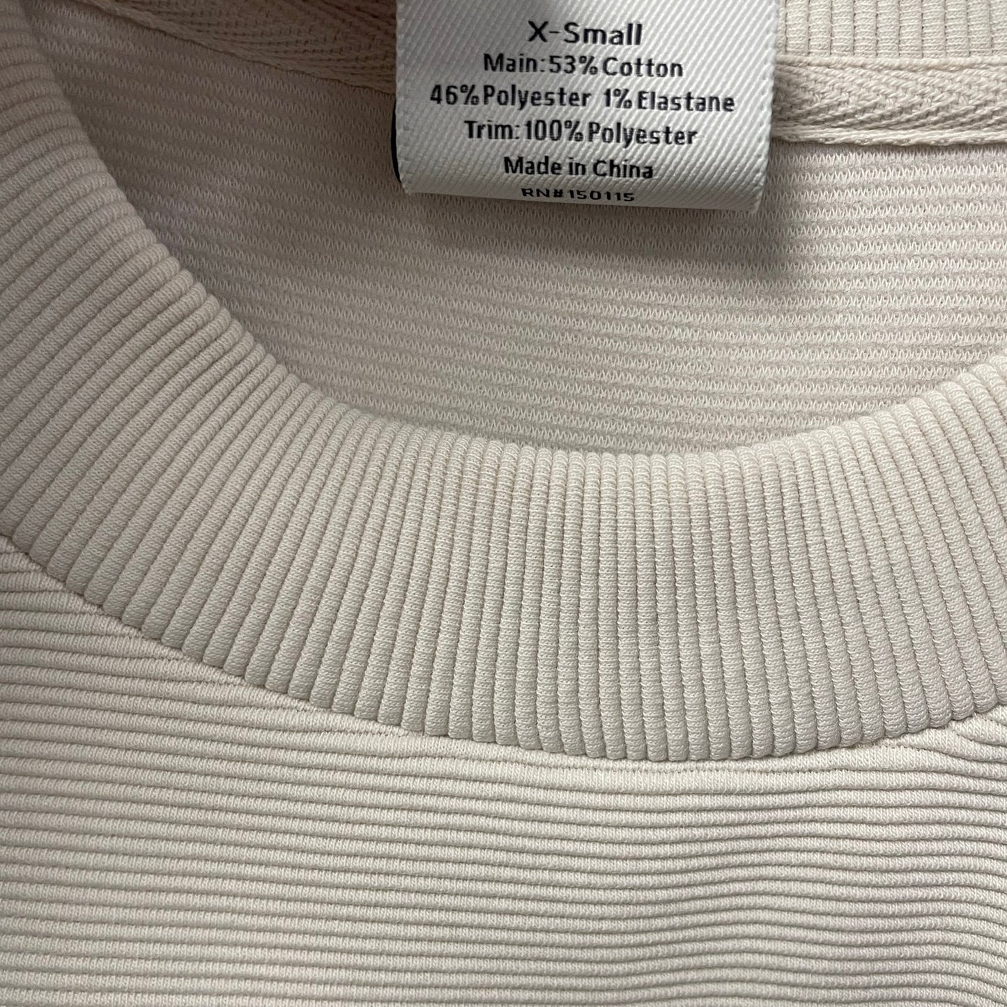 Varley Mae Longline Sweatshirt in Egret Cream Textured Knit Womens Size XS