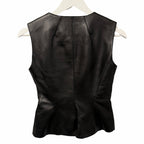 Alexander McQueen Seamed Leather Zip Up Vest Black Size 36 / US 0 Grunge Goth