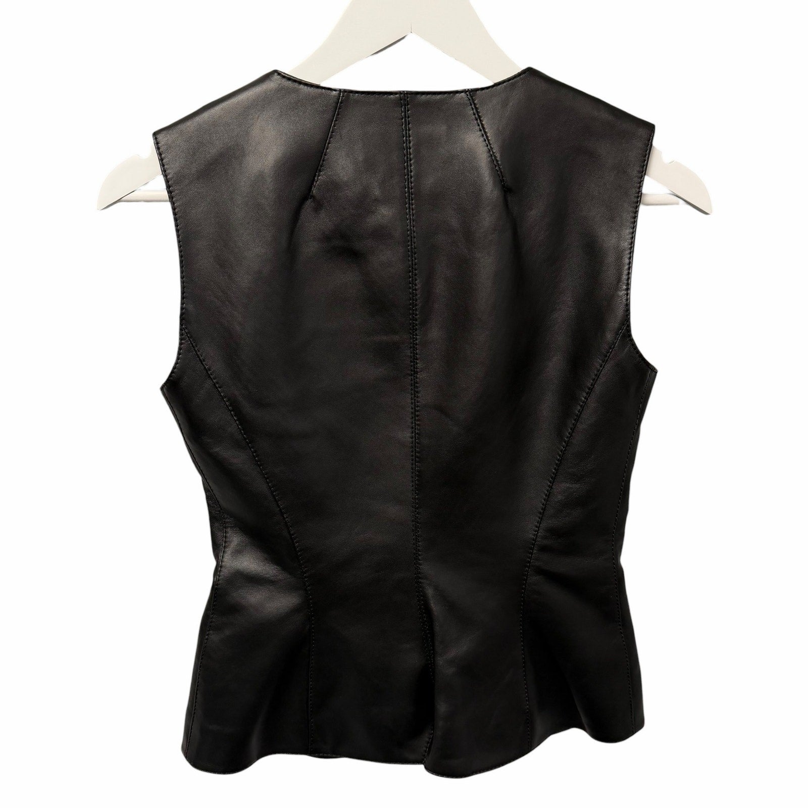 Alexander McQueen Seamed Leather Zip Up Vest Black Size 36 / US 0 Grunge Goth