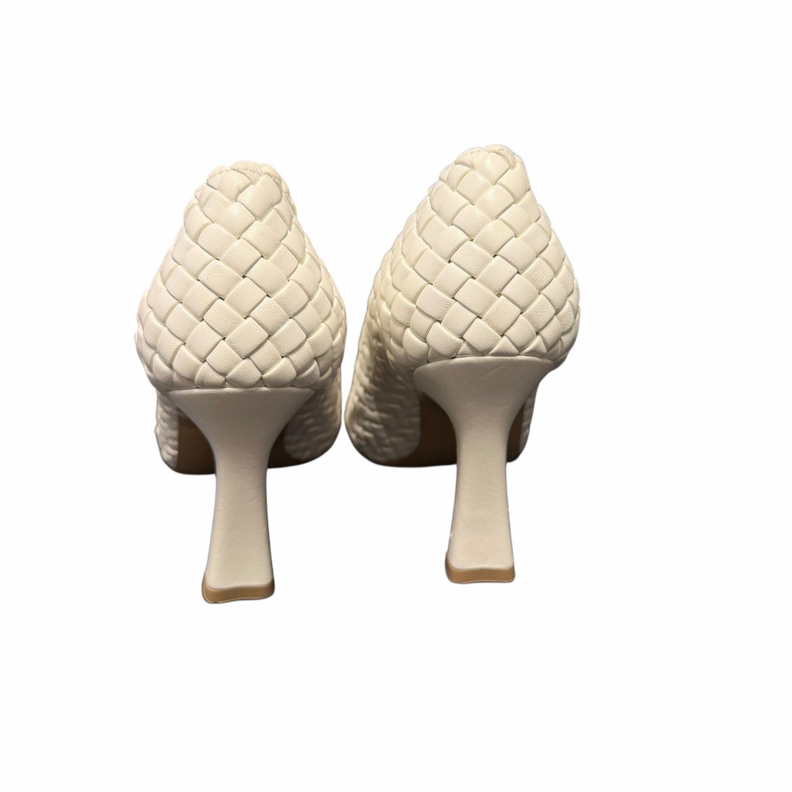 Bottega Veneta Sofia Intrecciato Woven Leather Pumps White Womens IT 39 / US 9