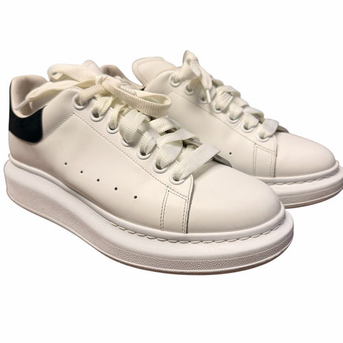 Alexander McQueen Oversized Leather Sneakers White Black Womens Size 39 / US 9