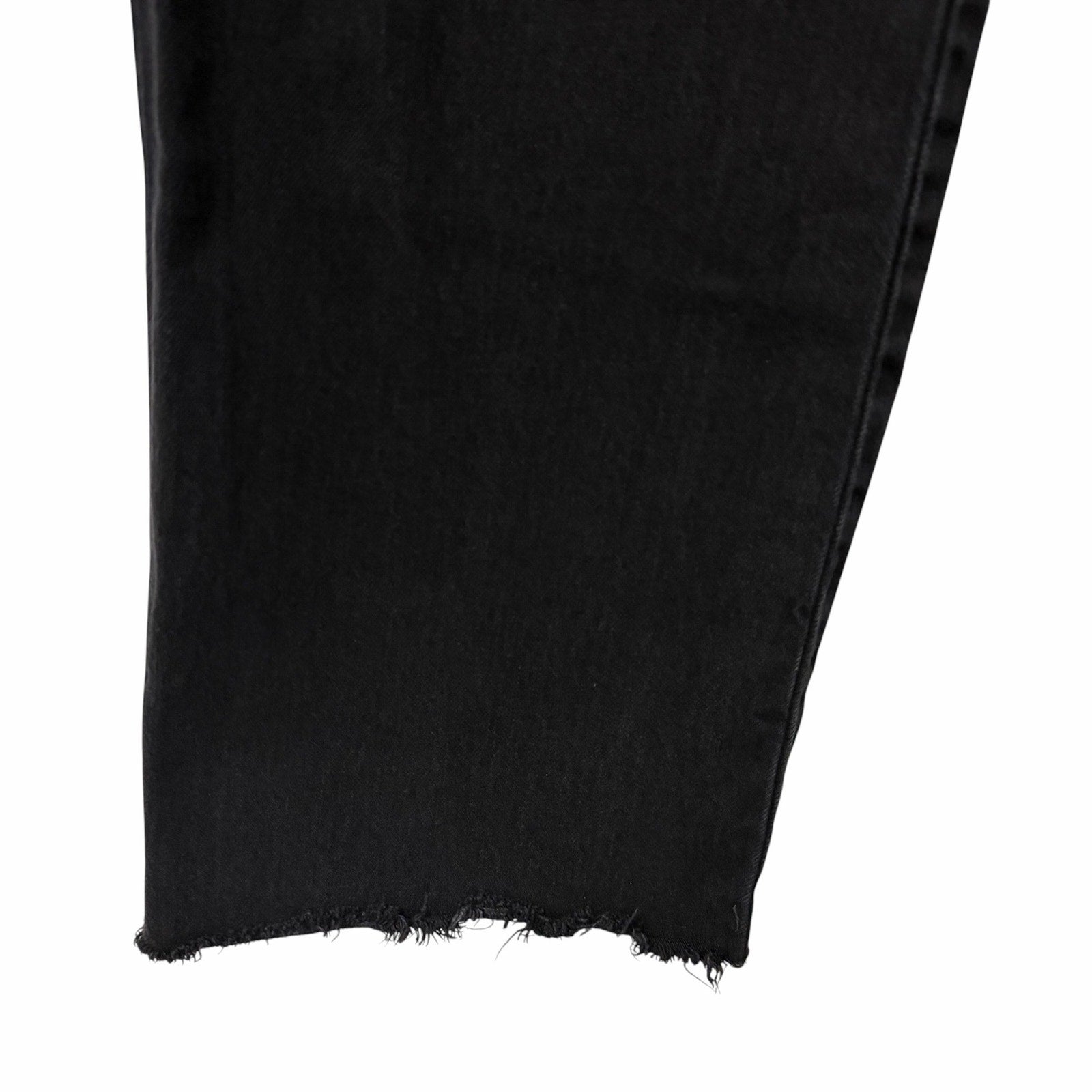 Gucci Horsebit High Rise Wide Leg Frayed Hem Jeans Black Denim Size 28 / US 8