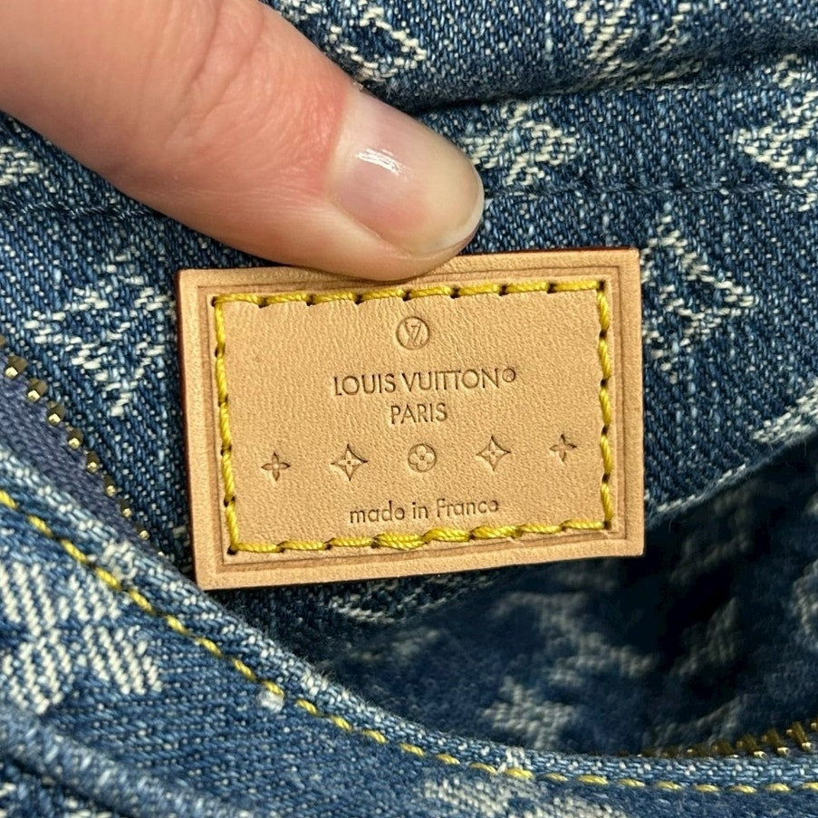 Louis Vuitton 2024 Croissant MM Monogram Denim Blue Shoulder Bag