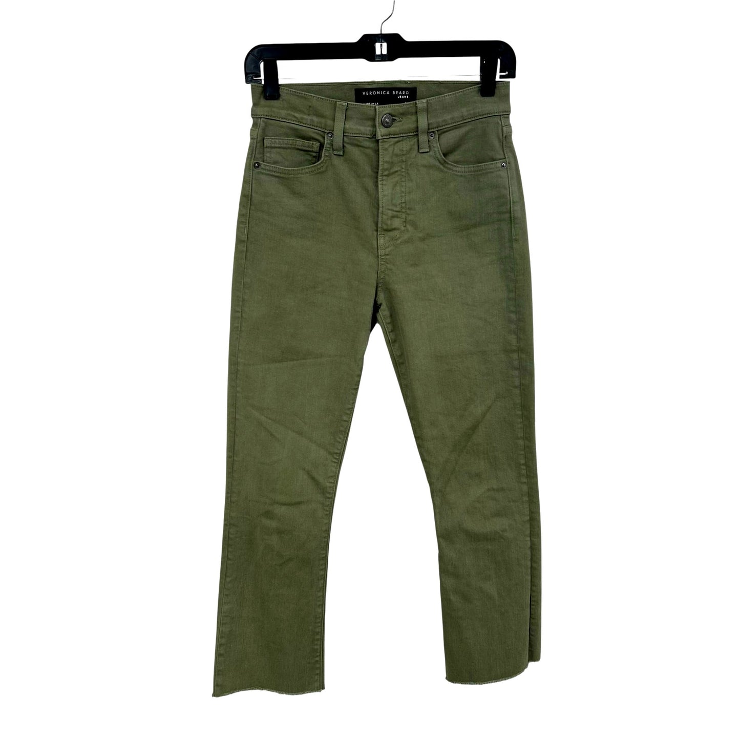 Veronica Beard Stone Army Green Carly Kick Flare High Rise Jeans Womens 26 / 2