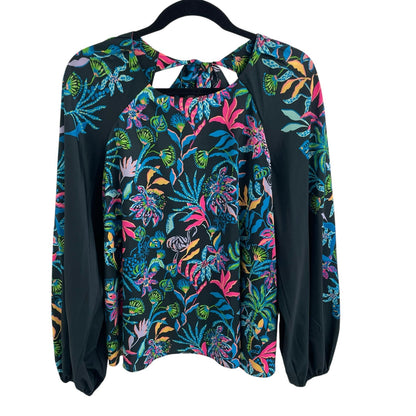Lilly Pulitzer Onyx Paradise Glow Engineered Imani Long Sleeve Top Womens Medium