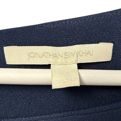 Jonathan Simkhai Navy Crepe Ruffle Boatneck Bell Sleeve Mini Dress Womens Size 4