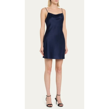 NWT Alice + Olivia Classics Navy Harmony Sleeveless Mini Slip Dress Womens 4