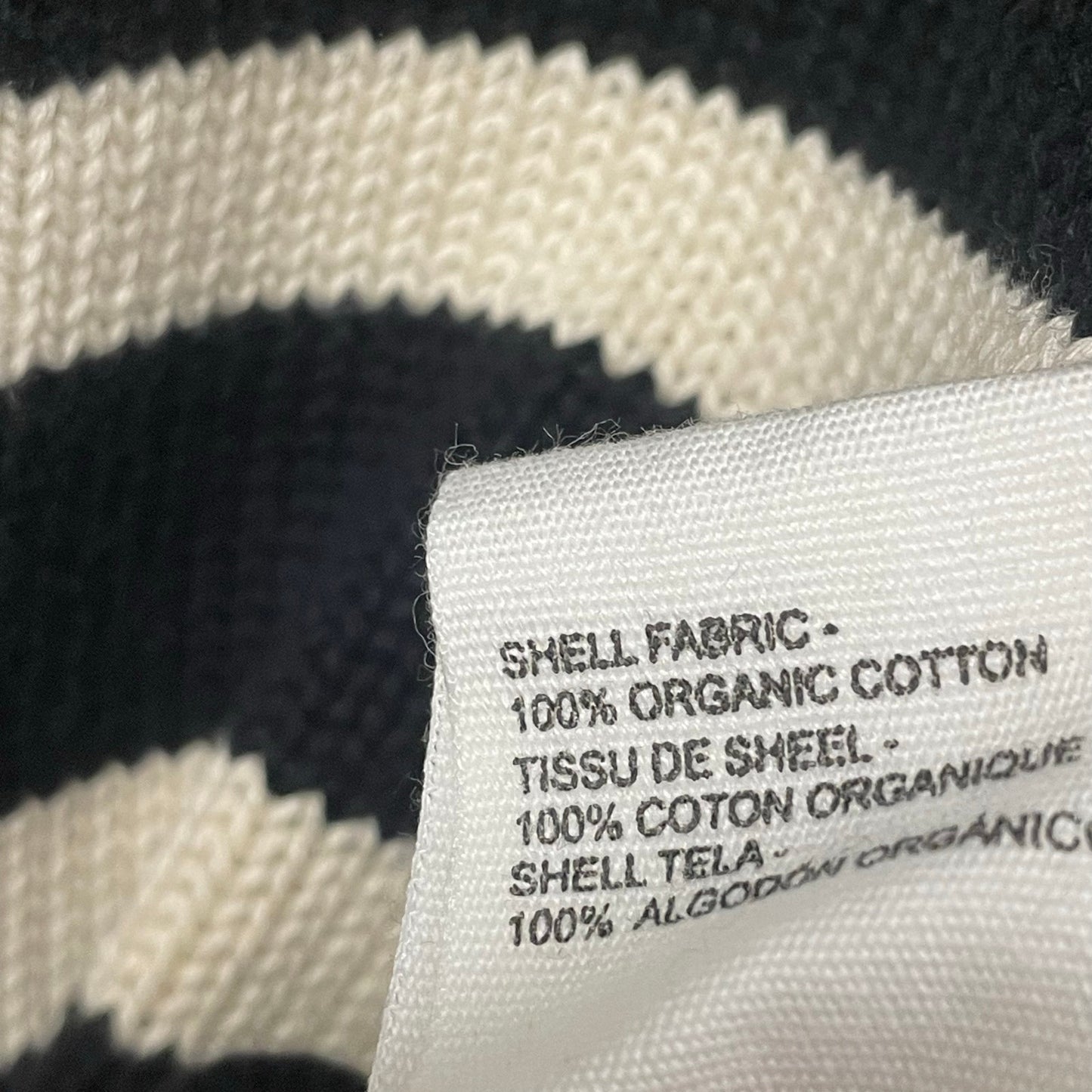Cleobella Blair Sweater Black Cream Striped Ruffle Accent Crewneck Size Medium