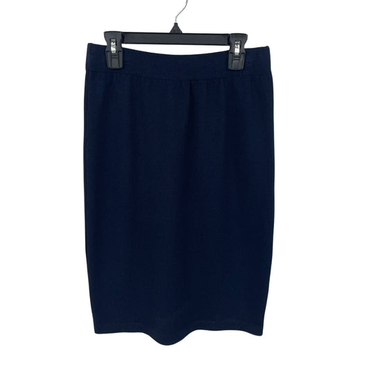 St. John Basics Santana Knit Navy Knee Length Pencil Skirt Womens Size 4